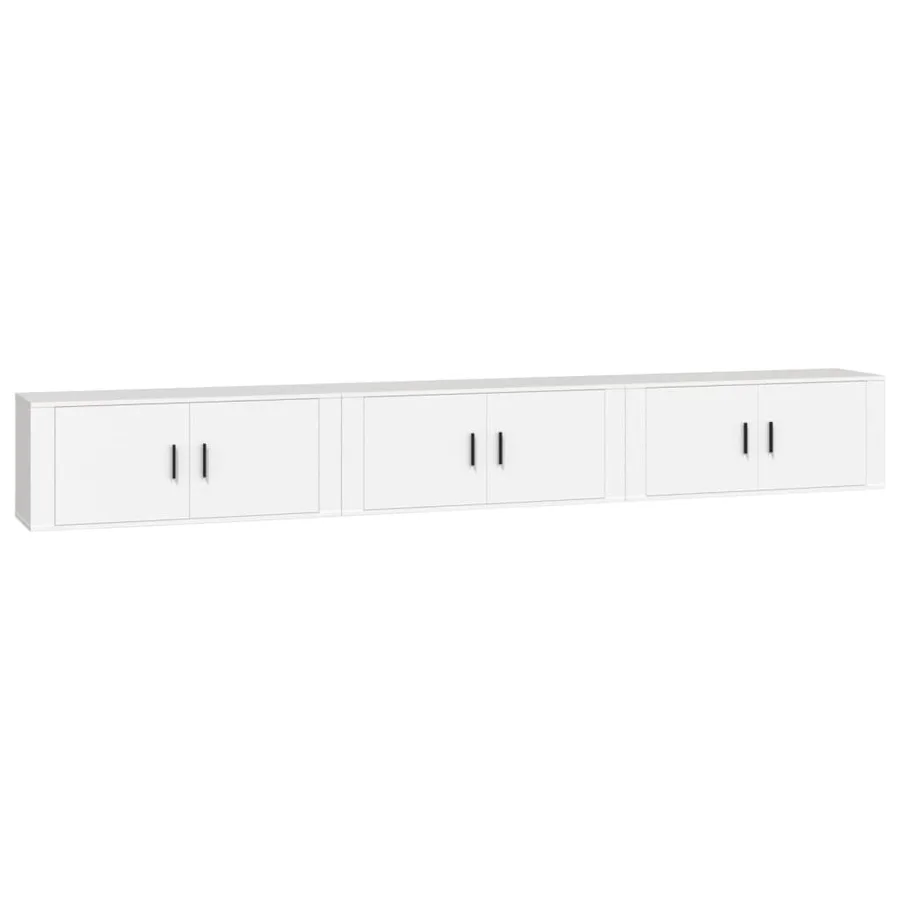 Meubles TV muraux 3 pcs blanc 100x34,5x40 cm - 2