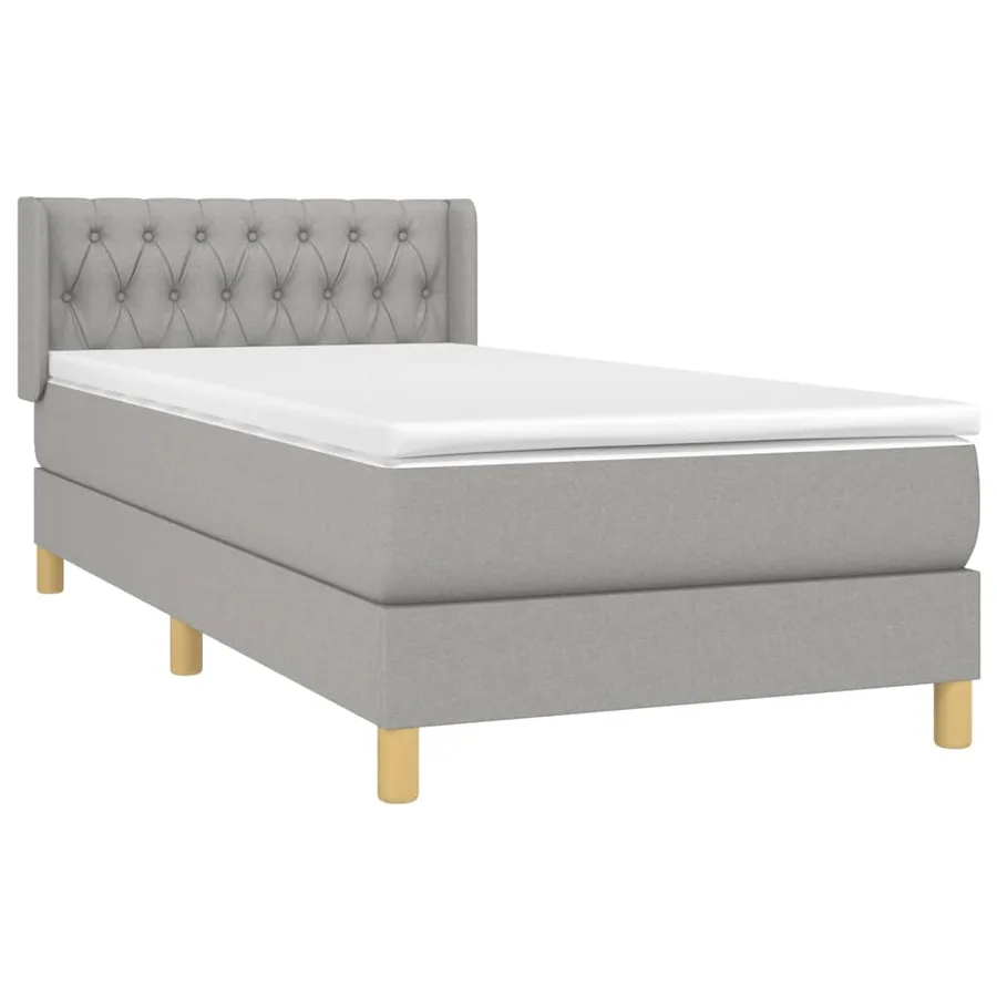 Sommier à lattes de lit et matelas Gris clair 90x190 cm Tissu - 3