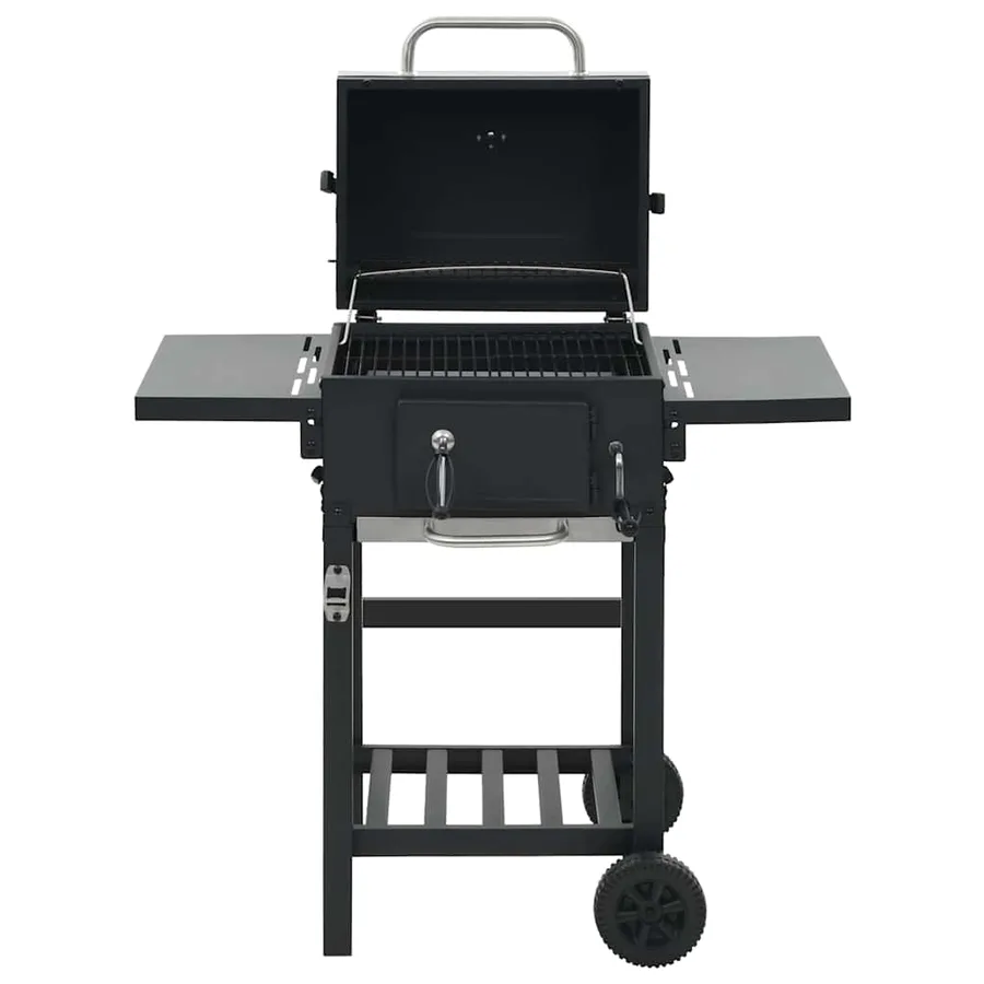 Gril de barbecue au charbon de bois et étagère inférieure Noir - 5