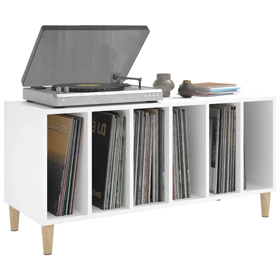 Armoire à disques blanc 100x38x48 cm bois d'ingénierie - 4