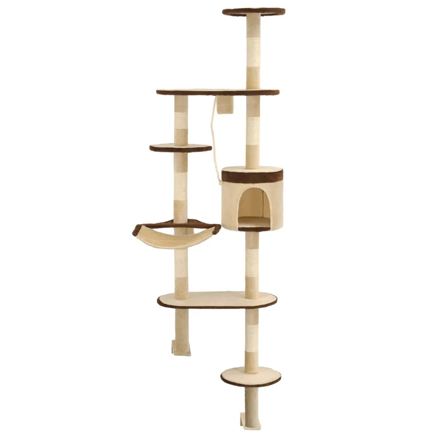 Arbre à chat en sisal Montage mural 194 cm Beige et marron - 2