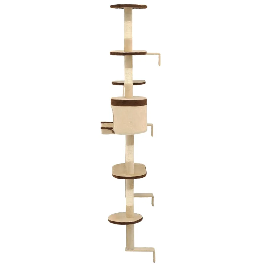 Arbre à chat en sisal Montage mural 194 cm Beige et marron - 4