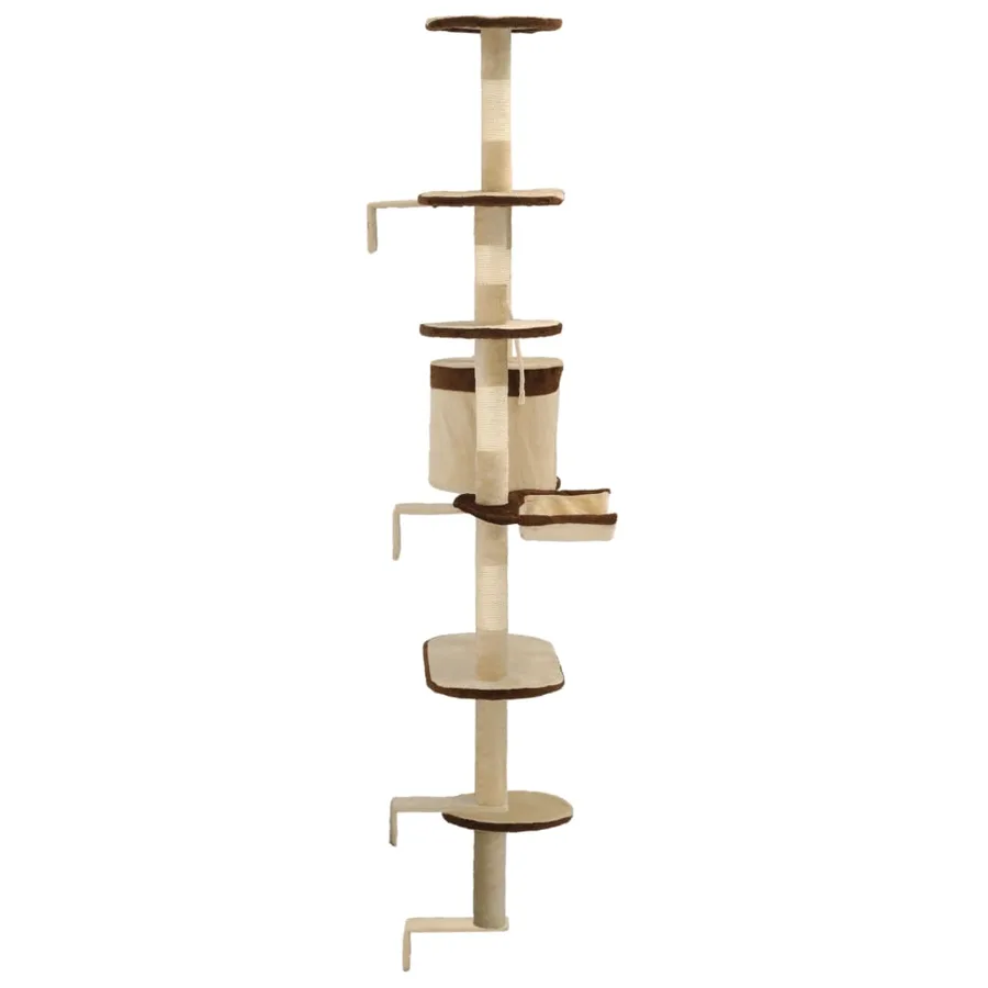 Arbre à chat en sisal Montage mural 194 cm Beige et marron - 5