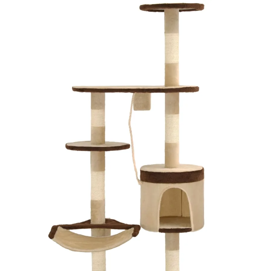 Arbre à chat en sisal Montage mural 194 cm Beige et marron - 6