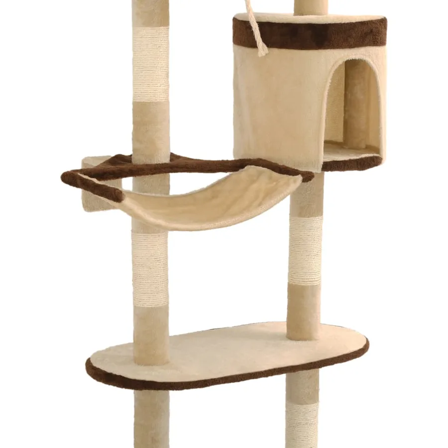 Arbre à chat en sisal Montage mural 194 cm Beige et marron - 7