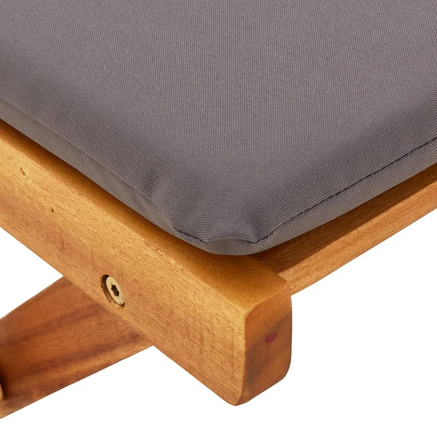 Ensemble de bistro pliable 3 pcs avec coussins Acacia solide - 10