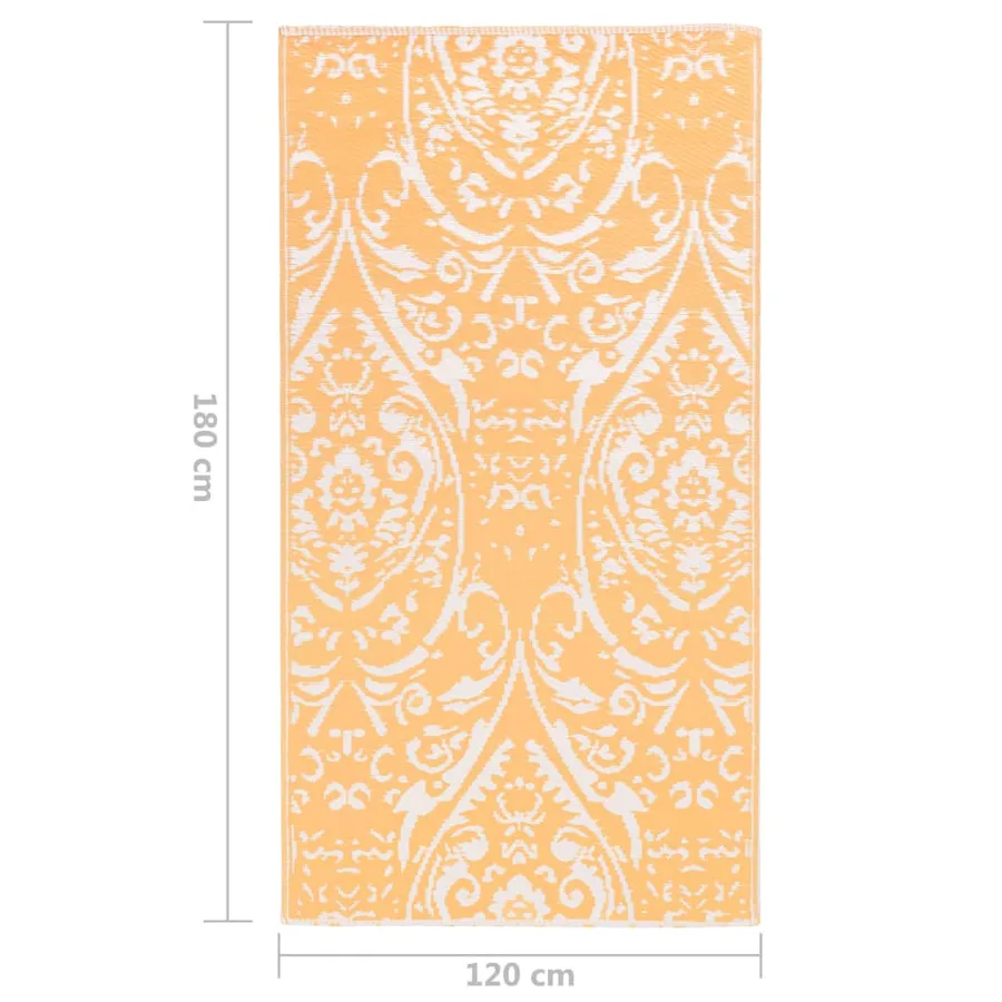 Tapis d'extérieur ARAKIL Orange et blanc 120x180 cm PP - 7