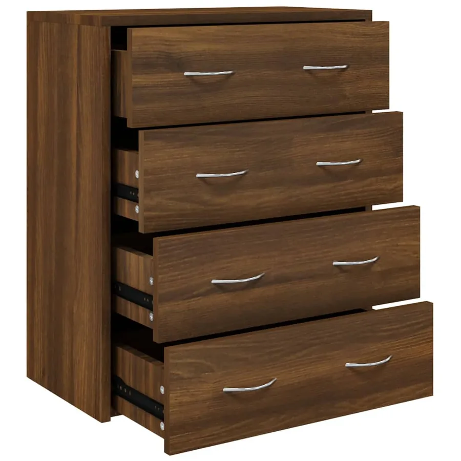 Buffet avec 4 tiroirs 60x30,5x71 cm Chêne marron - 2