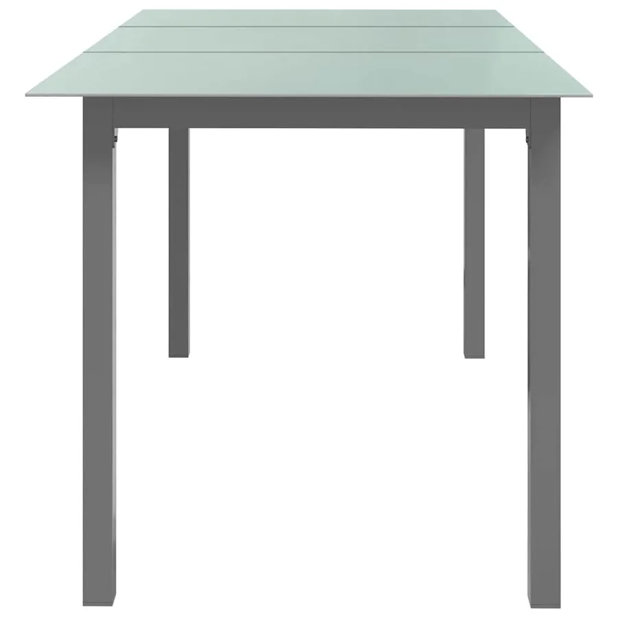 Table de jardin Gris clair 150x90x74 cm Aluminium et verre - 3