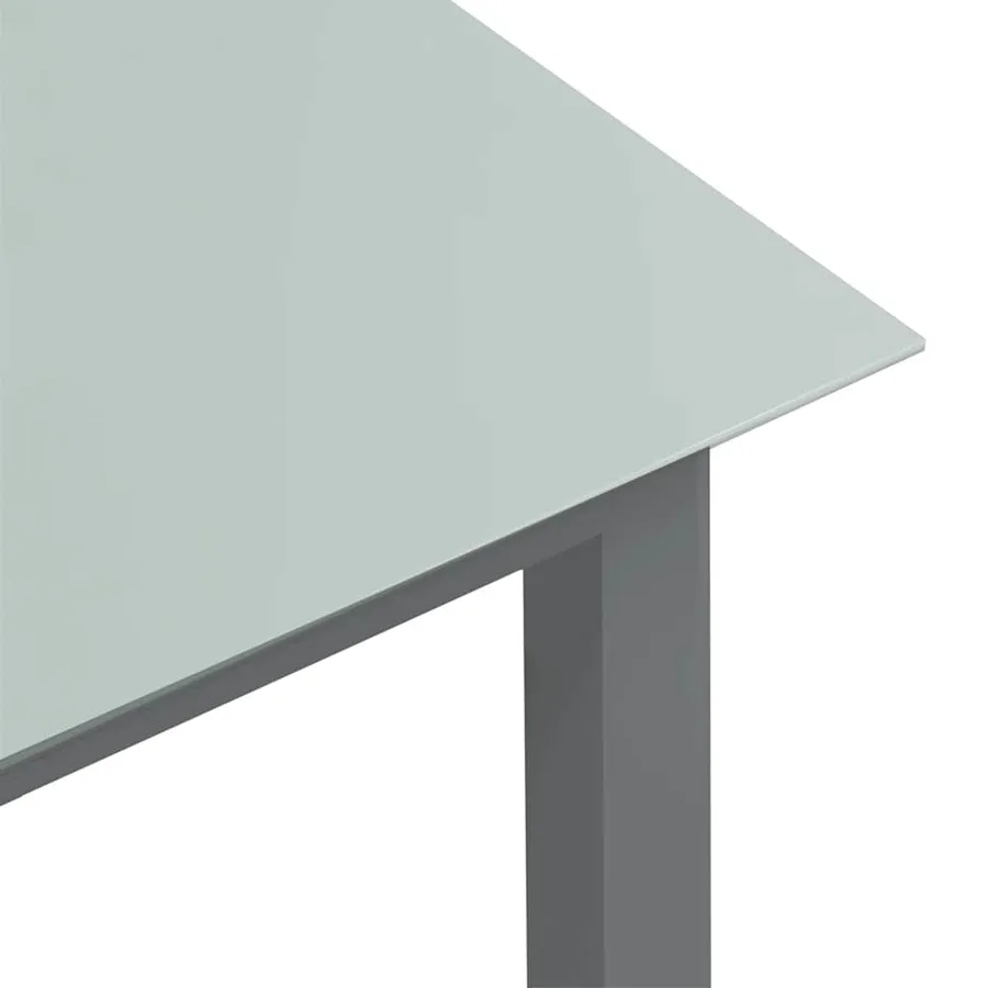 Table de jardin Gris clair 150x90x74 cm Aluminium et verre - 4