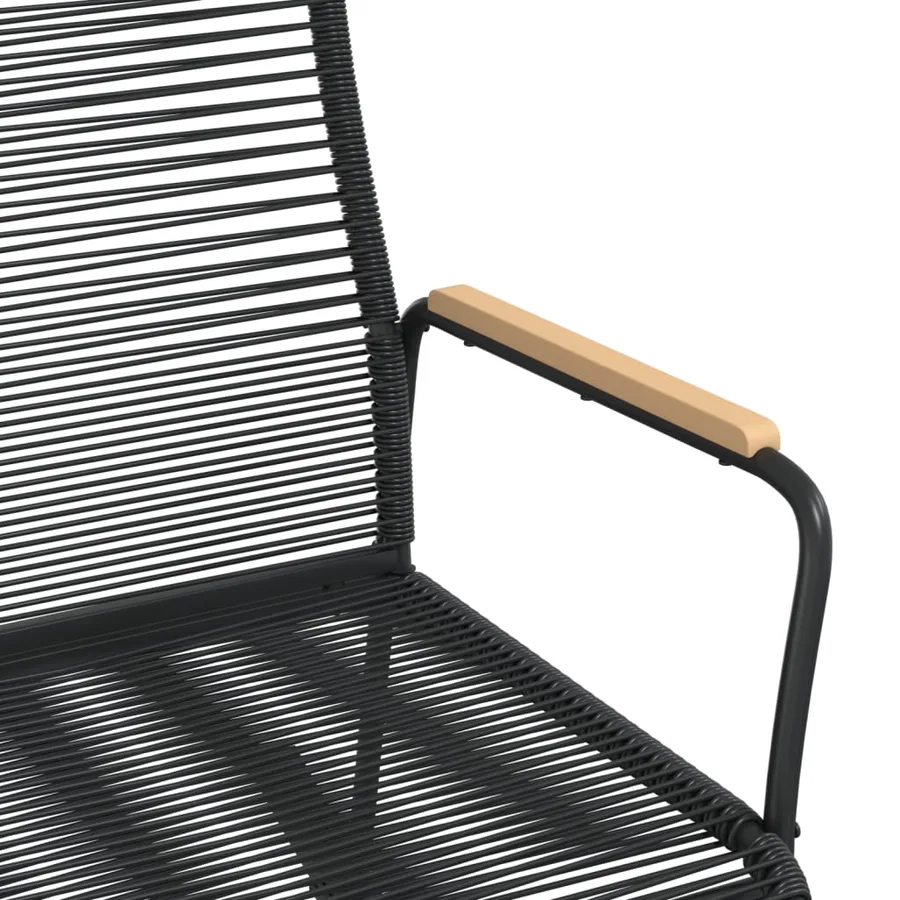 Chaise à bascule de jardin noir 59x79,5x104 cm Rotin PVC - 6