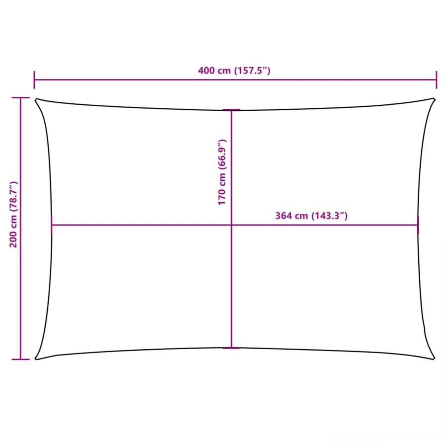 Voile de parasol tissu oxford rectangulaire 2x4 m orange - 10