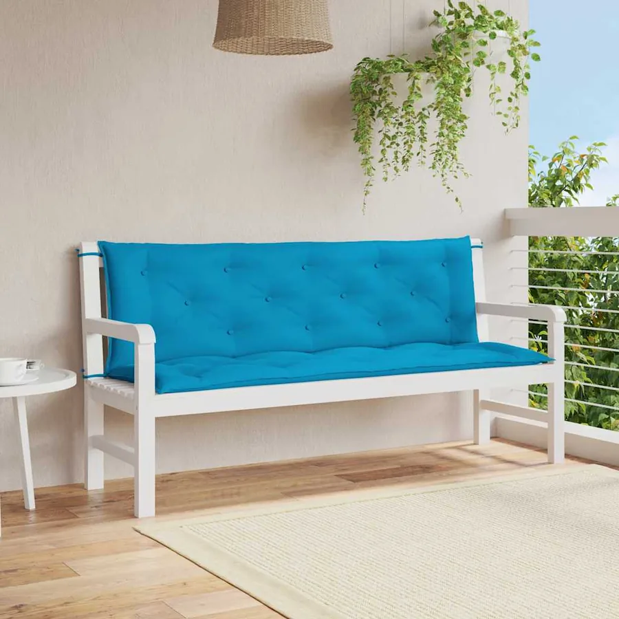 Coussin de banc de jardin bleu clair tissu oxford