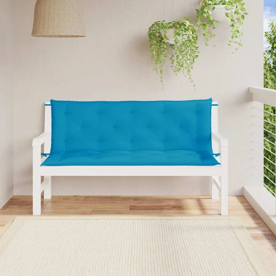 Coussin de banc de jardin bleu clair tissu oxford - 3