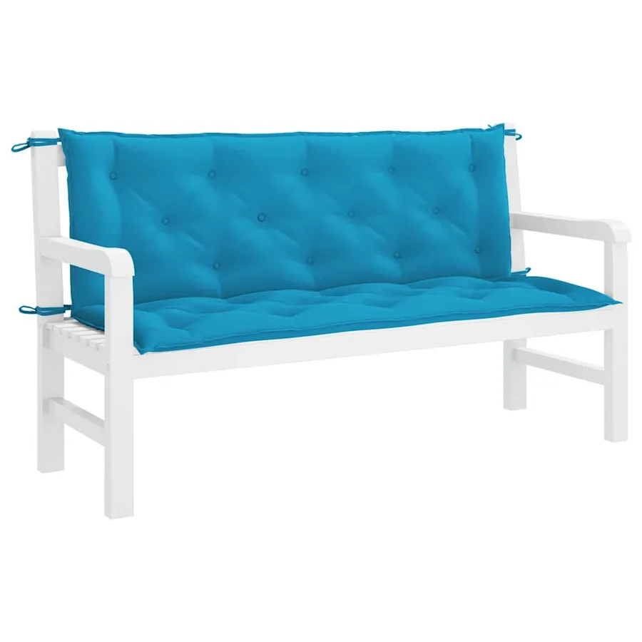 Coussin de banc de jardin bleu clair tissu oxford - 4