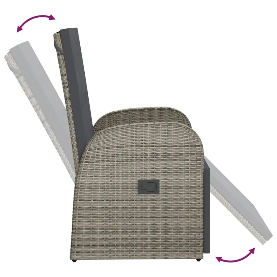 Chaises de jardin inclinables coussins lot de 2 Résine tressée - 6
