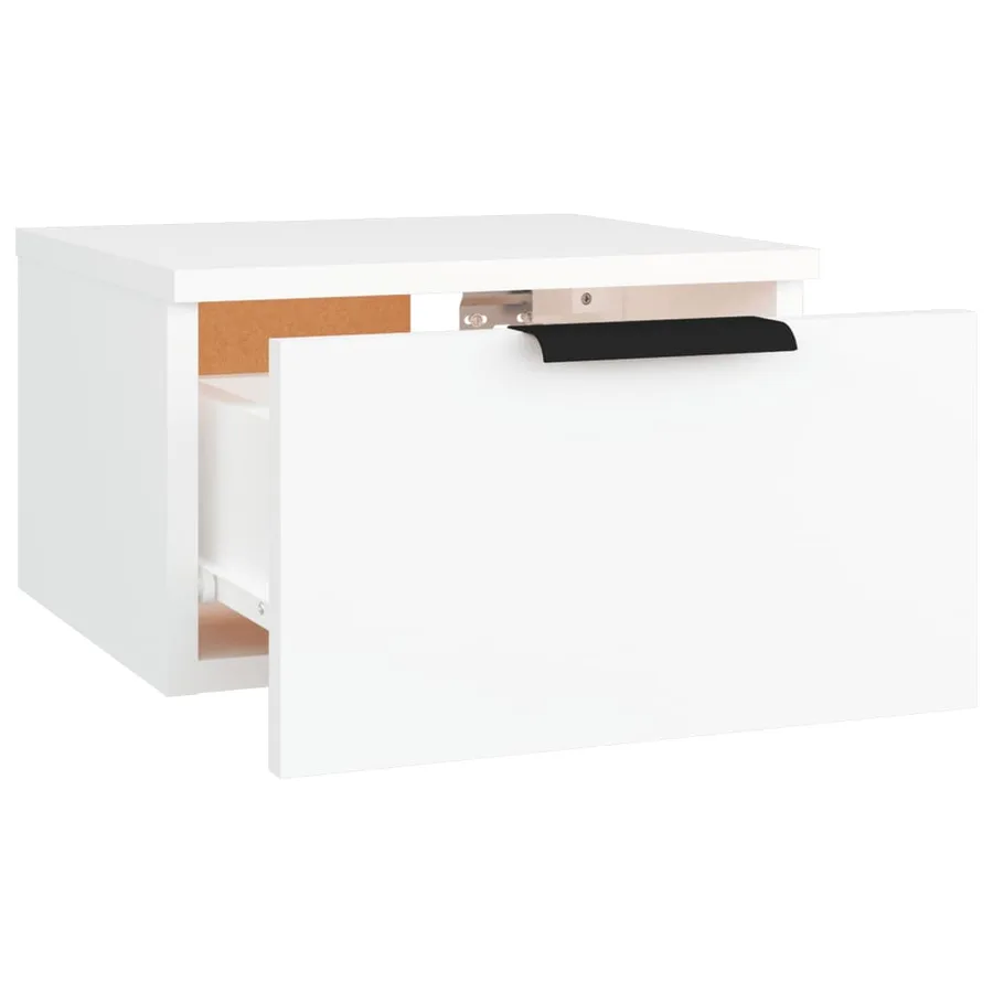 Table de chevet murale blanc 34x30x20 cm - 5