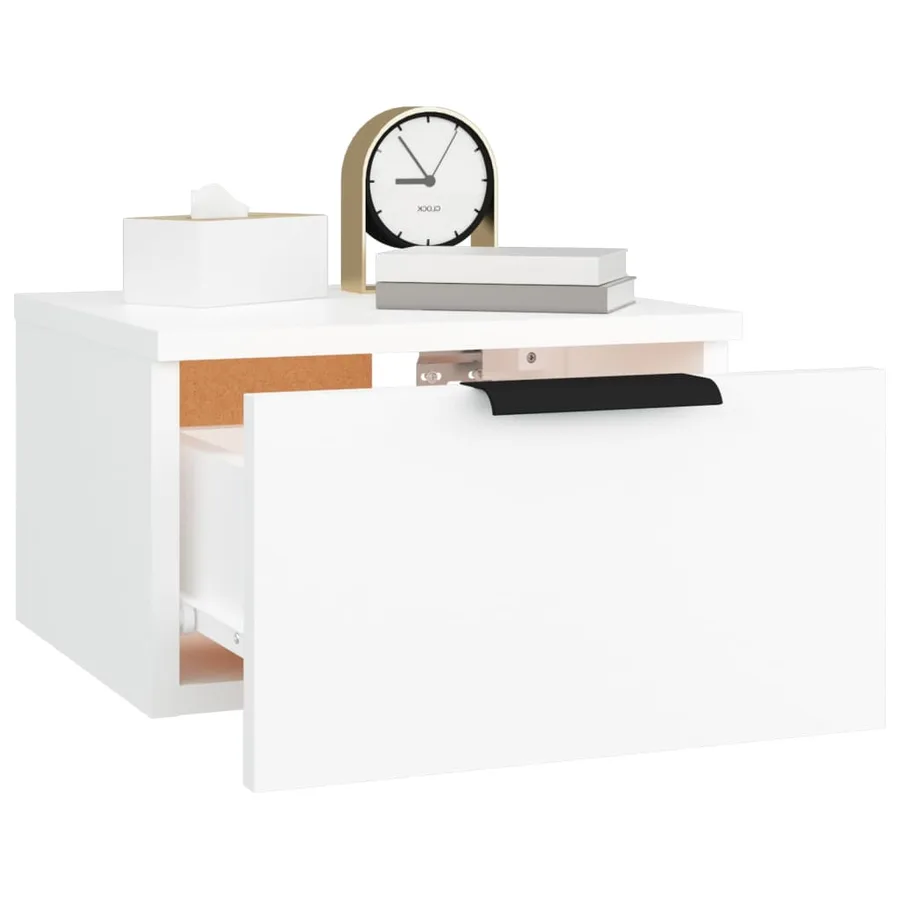 Table de chevet murale blanc 34x30x20 cm - 9