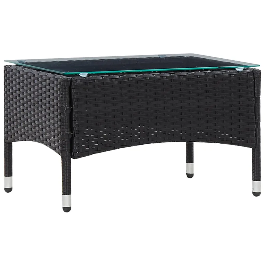 Salon de jardin 5 pcs avec coussins résine tressée noir - 11