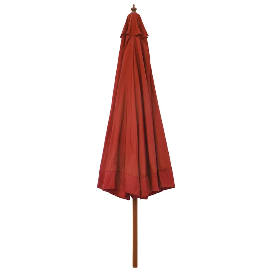 Parasol d'extérieur avec mât en bois 330 cm Terre cuite - 3