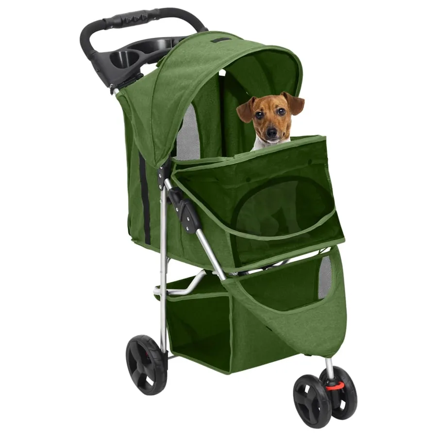 Poussette pour chien pliante Vert 80x46x98 cm Tissu Oxford - 2
