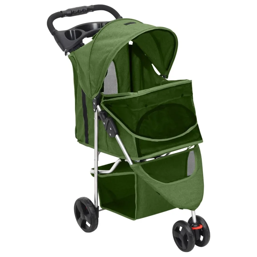 Poussette pour chien pliante Vert 80x46x98 cm Tissu Oxford - 3