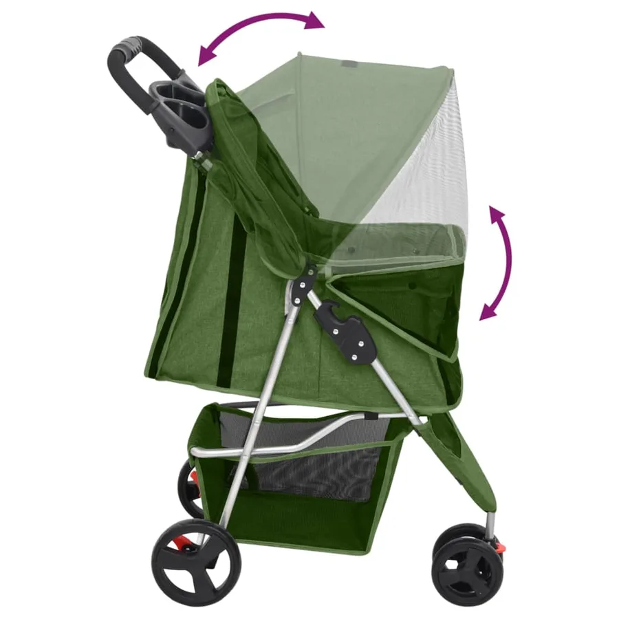 Poussette pour chien pliante Vert 80x46x98 cm Tissu Oxford - 6