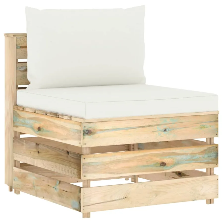 Canapé central sectionnel avec coussins Bois imprégné de vert