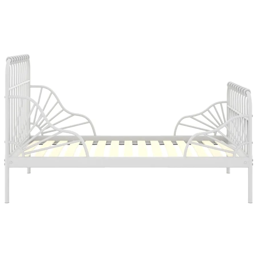 Cadre de lit extensible sans matelas blanc métal 80x130/200 cm - 3
