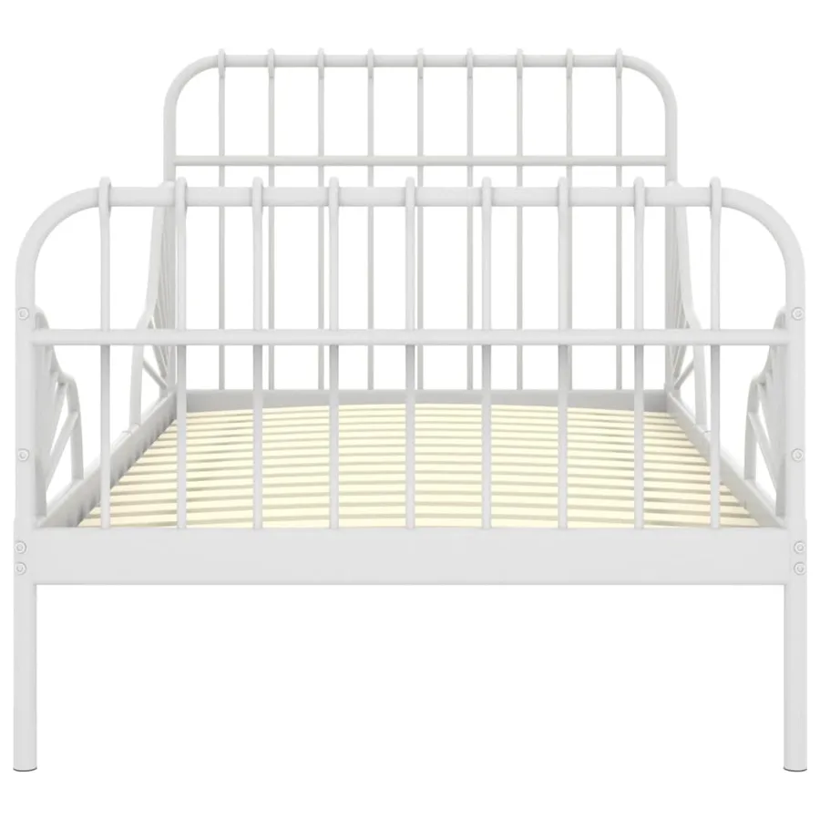 Cadre de lit extensible sans matelas blanc métal 80x130/200 cm - 4