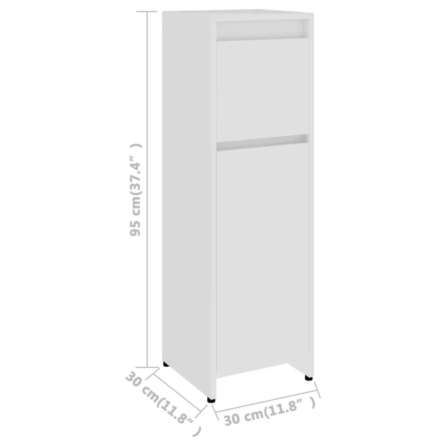 Ensemble de meubles de salle de bain 4pcs Blanc Bois ingénierie - 18