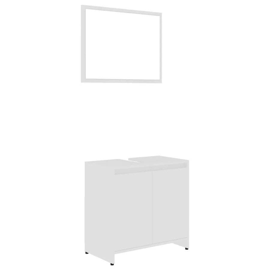 Ensemble de meubles de salle de bain 4pcs Blanc Bois ingénierie - 4
