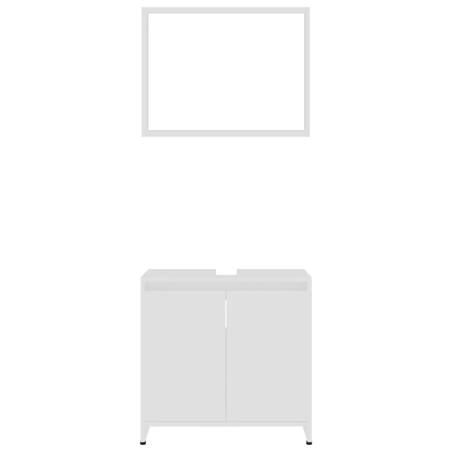 Ensemble de meubles de salle de bain 4pcs Blanc Bois ingénierie - 7