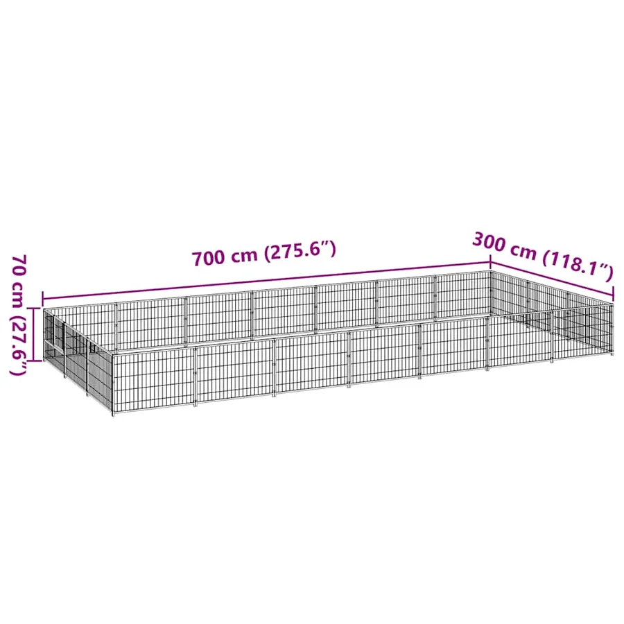 Chenil Noir 21 m² Acier - 7