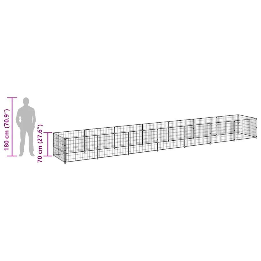 Chenil Noir 7 m² Acier - 10