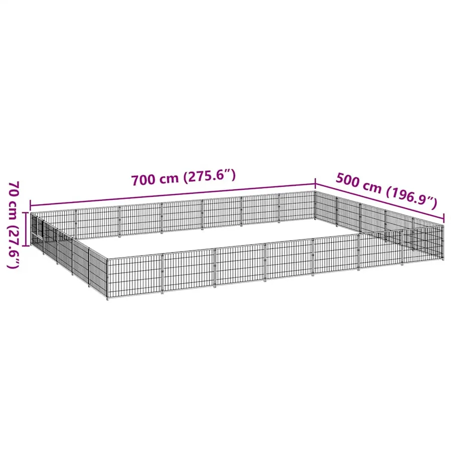 Chenil Noir 35 m² Acier - 7