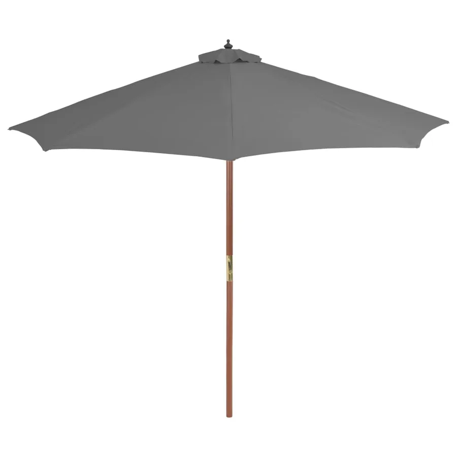 Parasol d'extérieur avec mât en bois 300 cm anthracite - 2