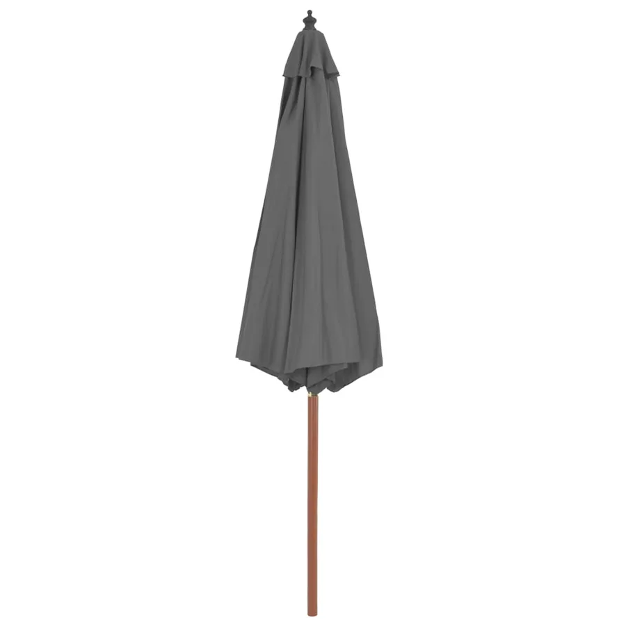 Parasol d'extérieur avec mât en bois 300 cm anthracite - 3