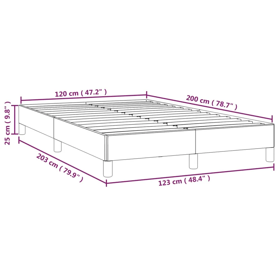 Cadre de lit sans matelas noir 120x200 cm velours - 9
