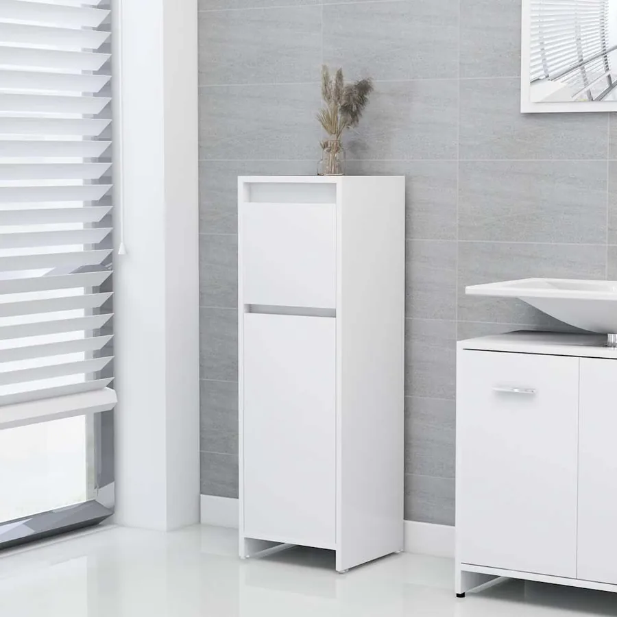 Armoire de salle de bain Blanc 30x30x95 cm Bois d'ingénierie