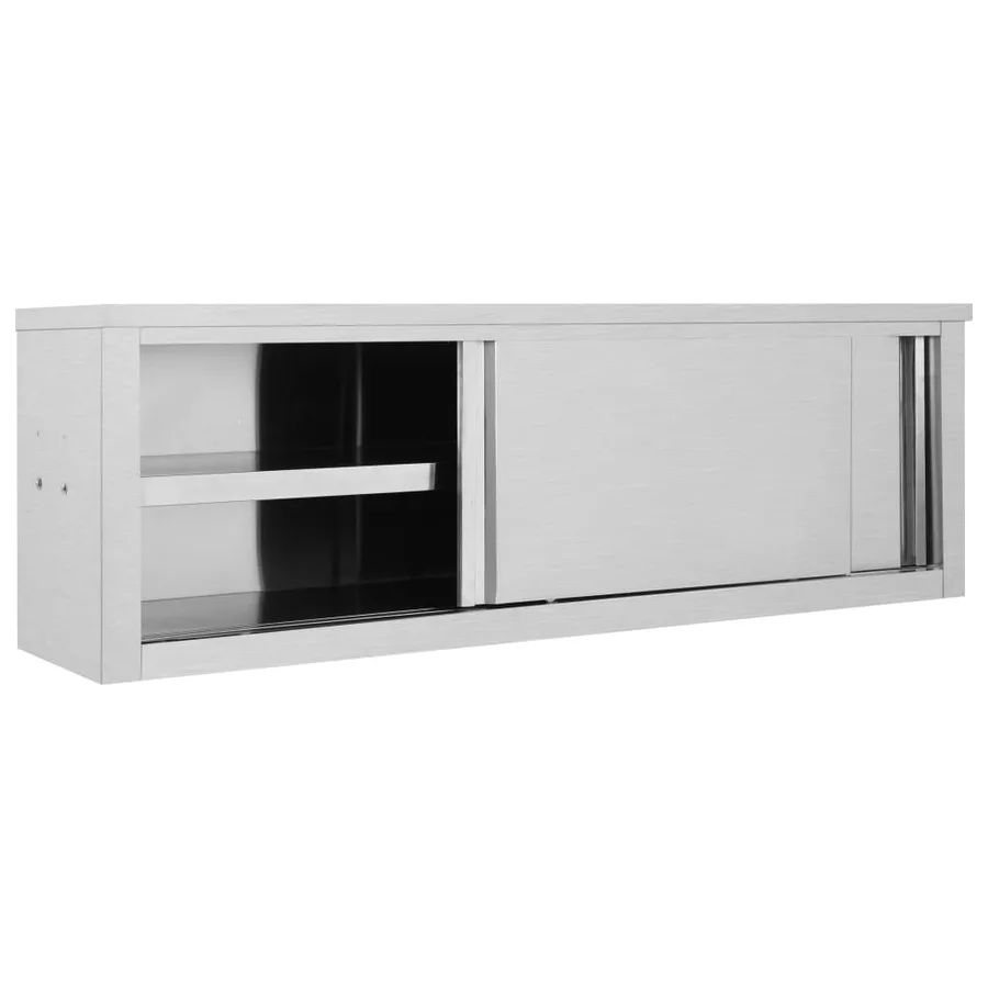 Armoire de cuisine avec portes coulissantes 150x40x50 cm Inox - 2