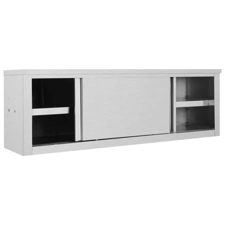 Armoire de cuisine avec portes coulissantes 150x40x50 cm Inox - 3