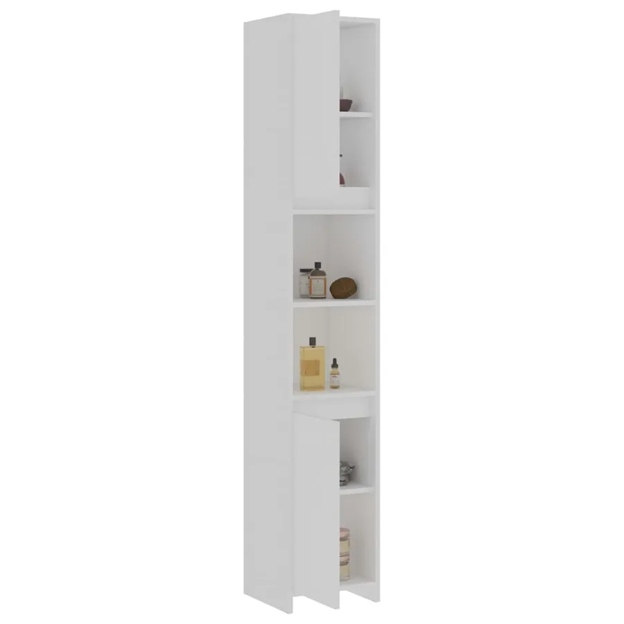 Armoire de salle de bain Blanc 30x30x183,5 cm Bois d'ingénierie - 4