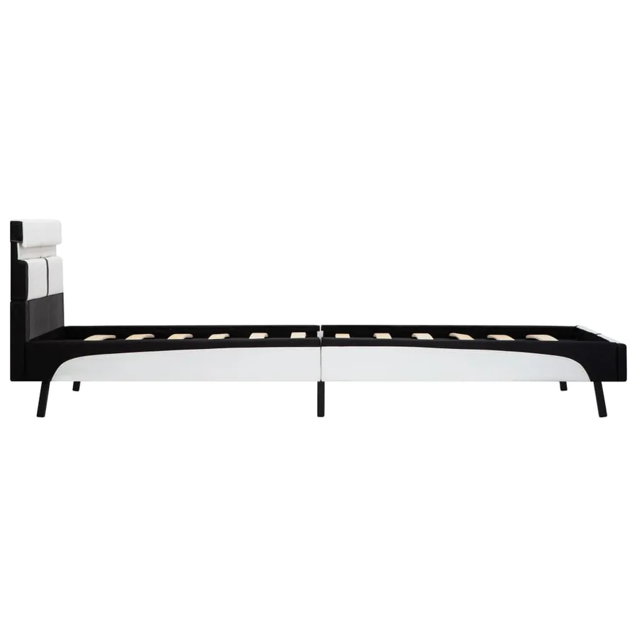 Cadre de lit avec LED sans matelas blanc et noir 90x200 cm - 5