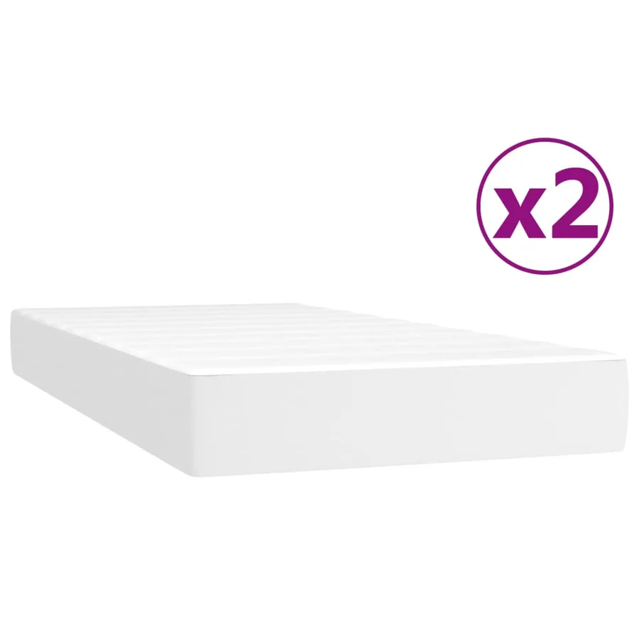 Sommier à lattes de lit avec matelas Blanc 200x200cm Similicuir - 5