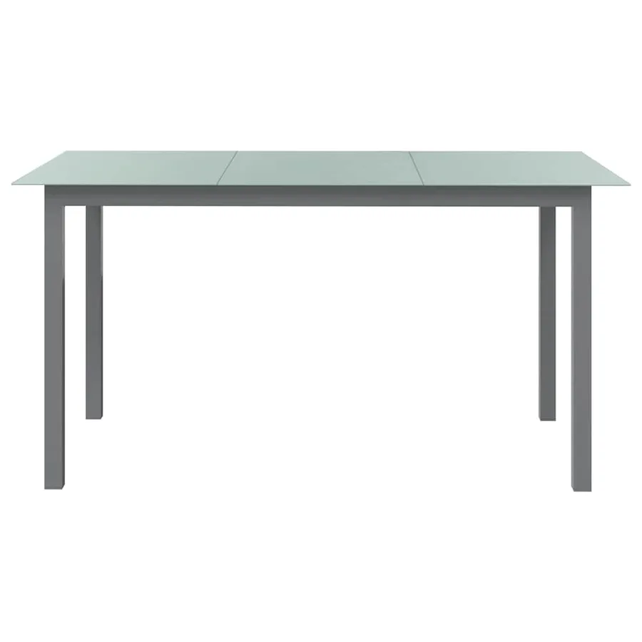 Ensemble à manger de jardin 7 pcs aluminium argenté et noir - 10