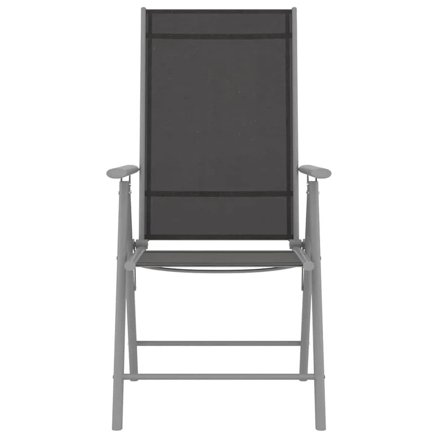Ensemble à manger de jardin 7 pcs aluminium argenté et noir - 4