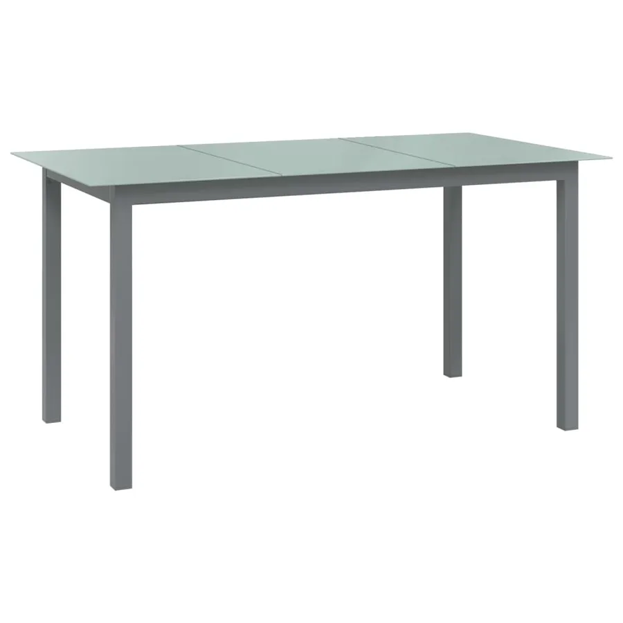 Ensemble à manger de jardin 7 pcs aluminium argenté et noir - 9