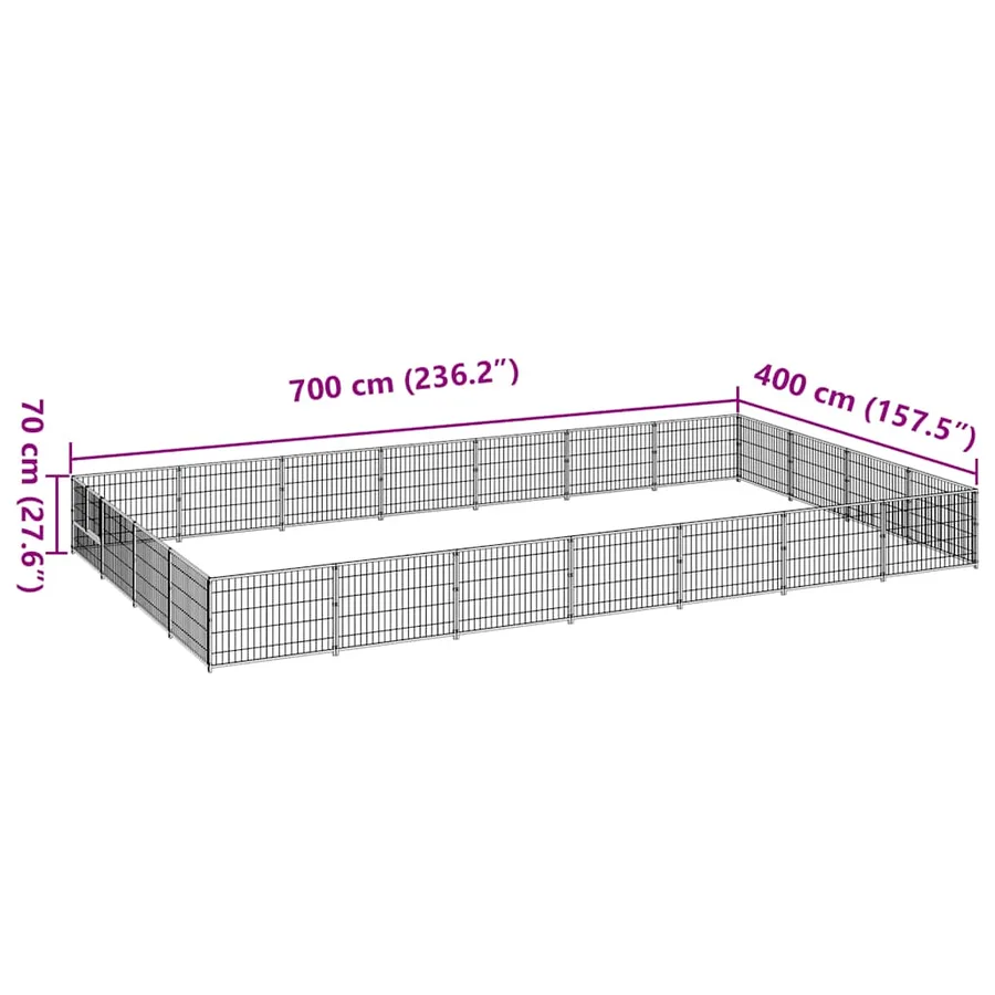 Chenil Noir 28 m² Acier - 7