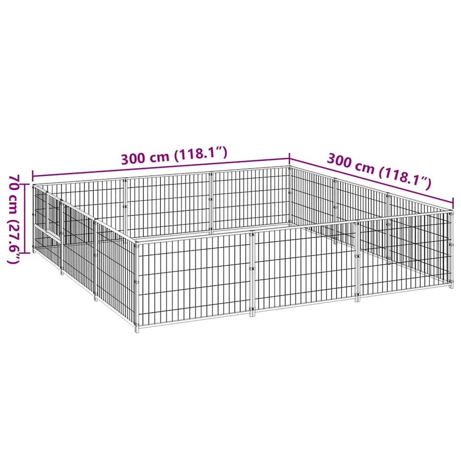 Chenil Noir 9 m² Acier - 7